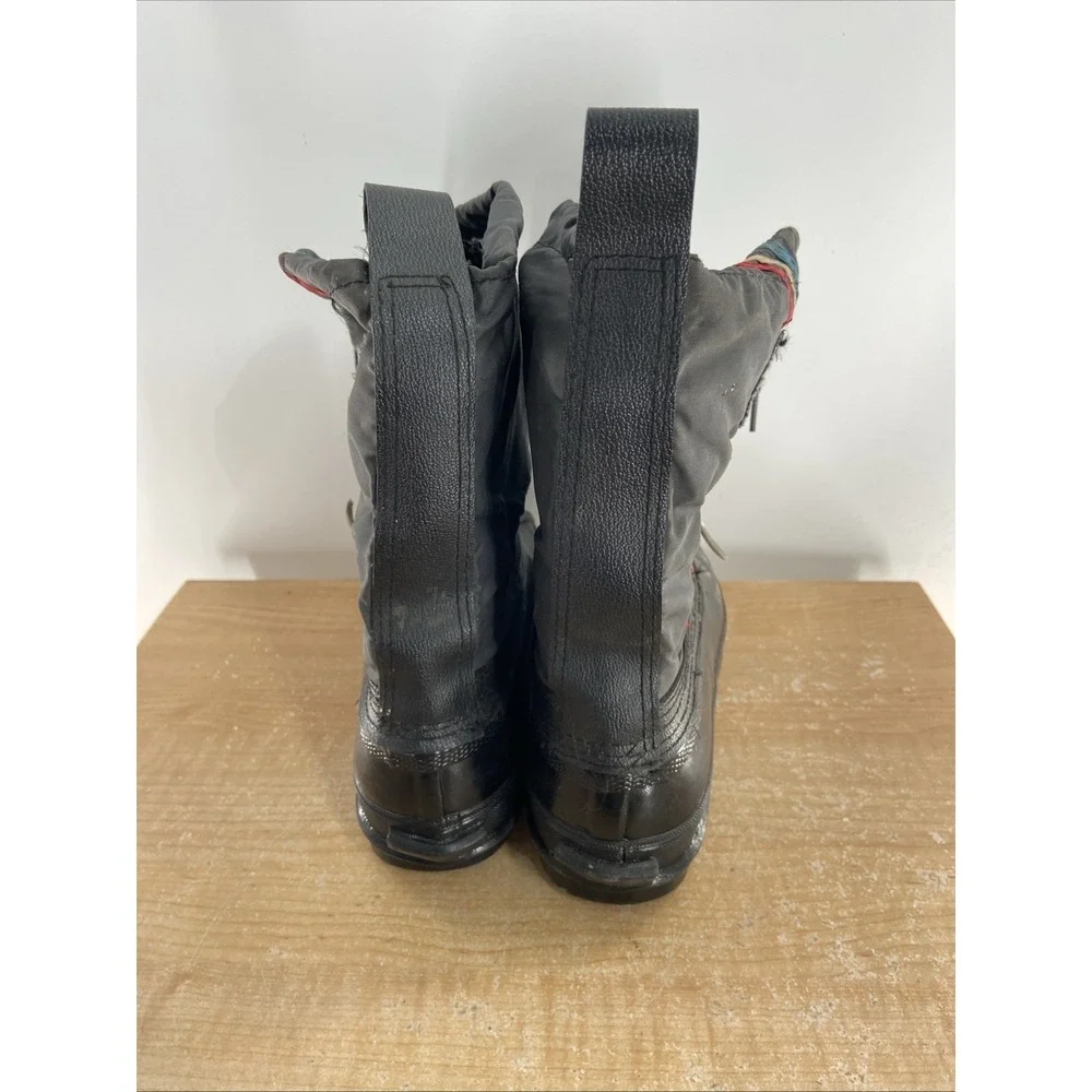 Vtg Arctic Comet Mens Black Navy Insulated Zip Down Snow Boots Size 9 Snowmobile